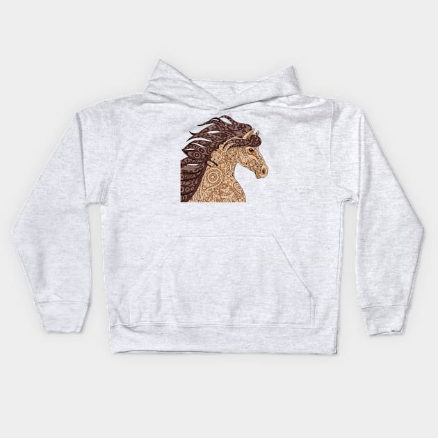 Horse Mandala Kids Hoodie by MGphotoart